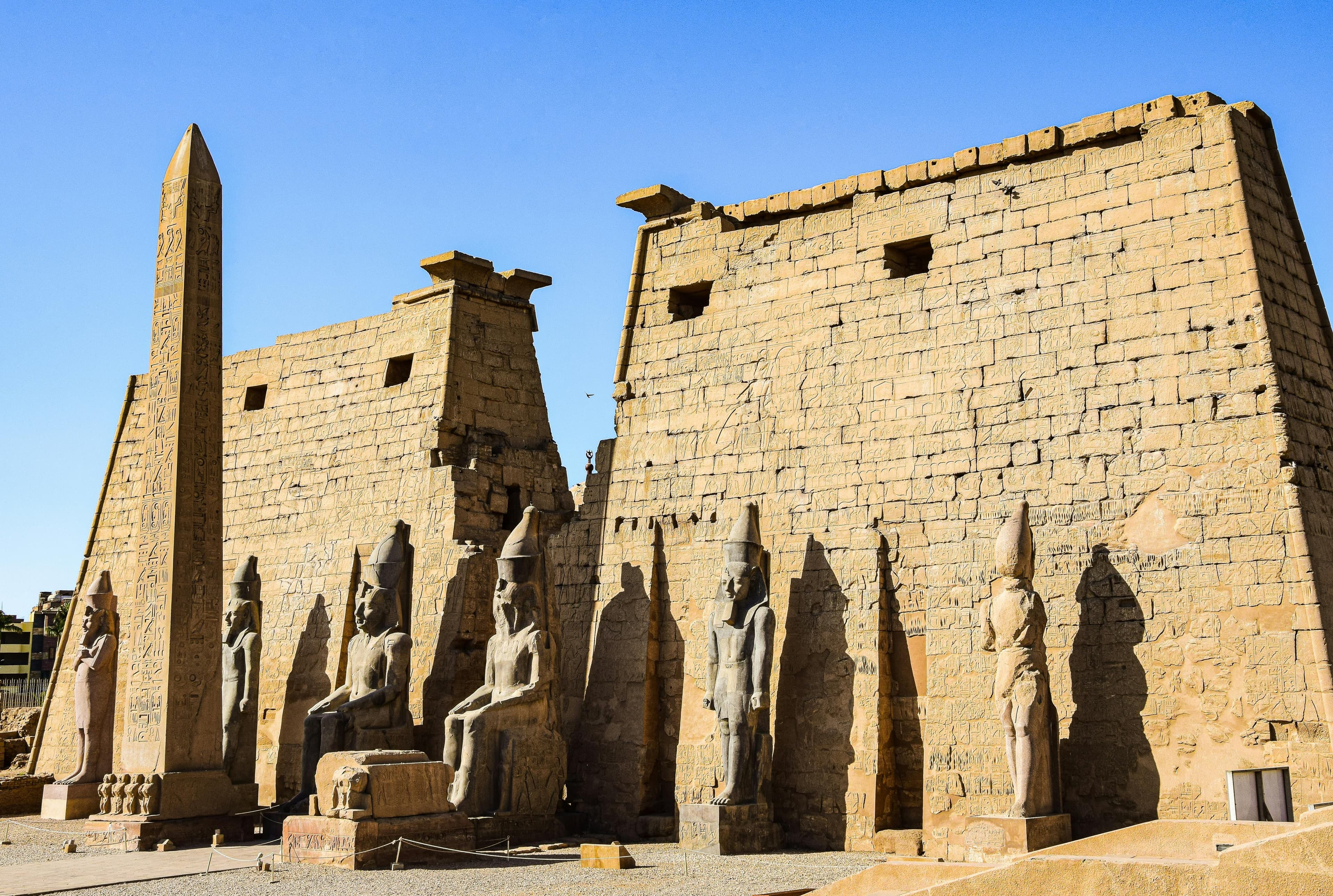 The great pylon and obelisk of the temple.