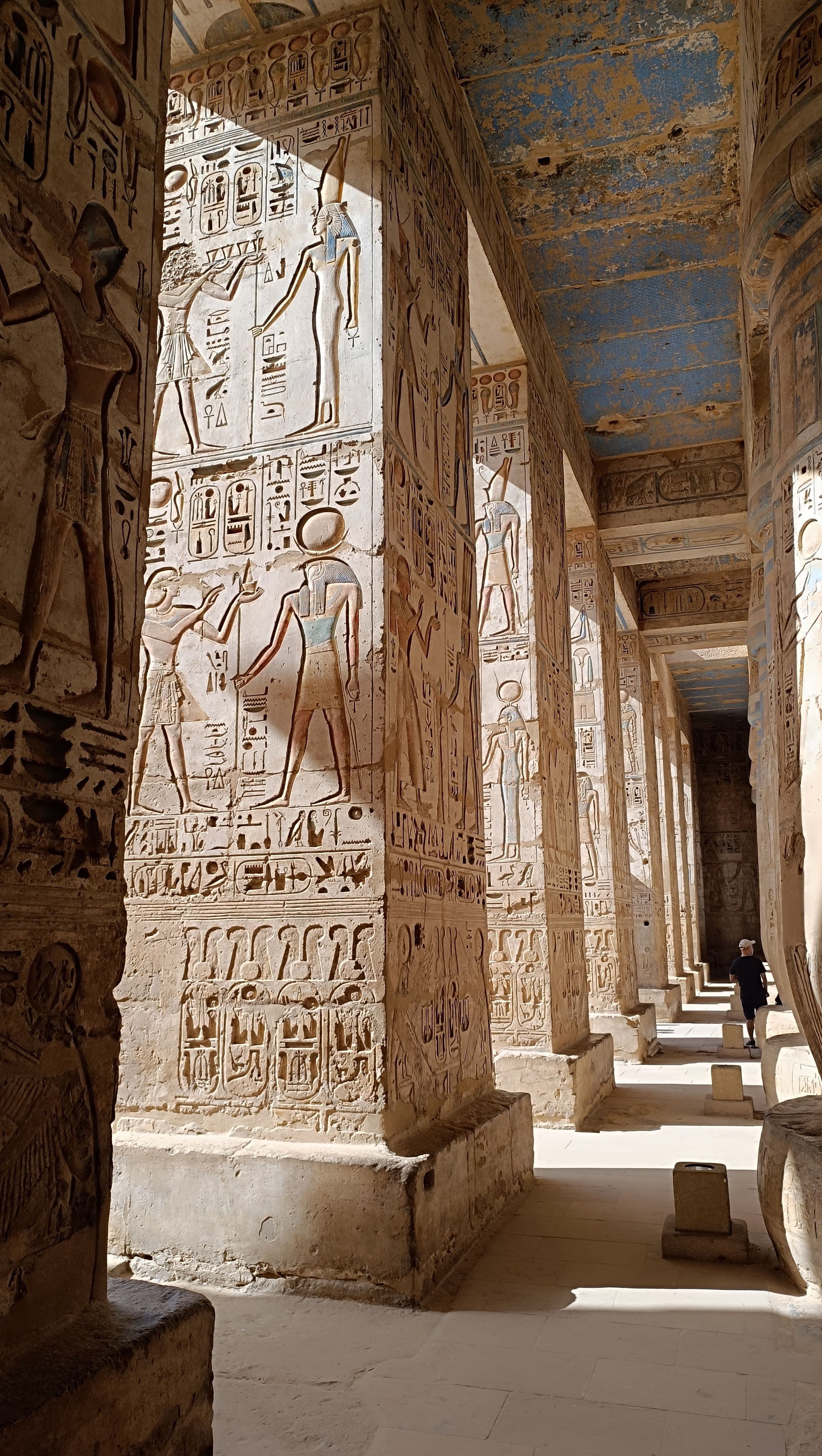 Painted reliefs at Medinet Habu