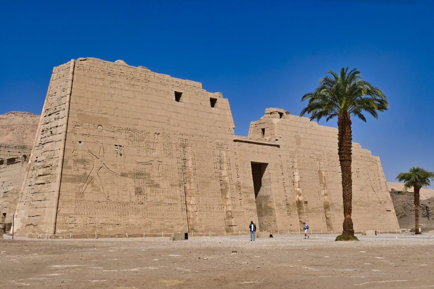 The great pylon of Ramesses III, seen head-on.