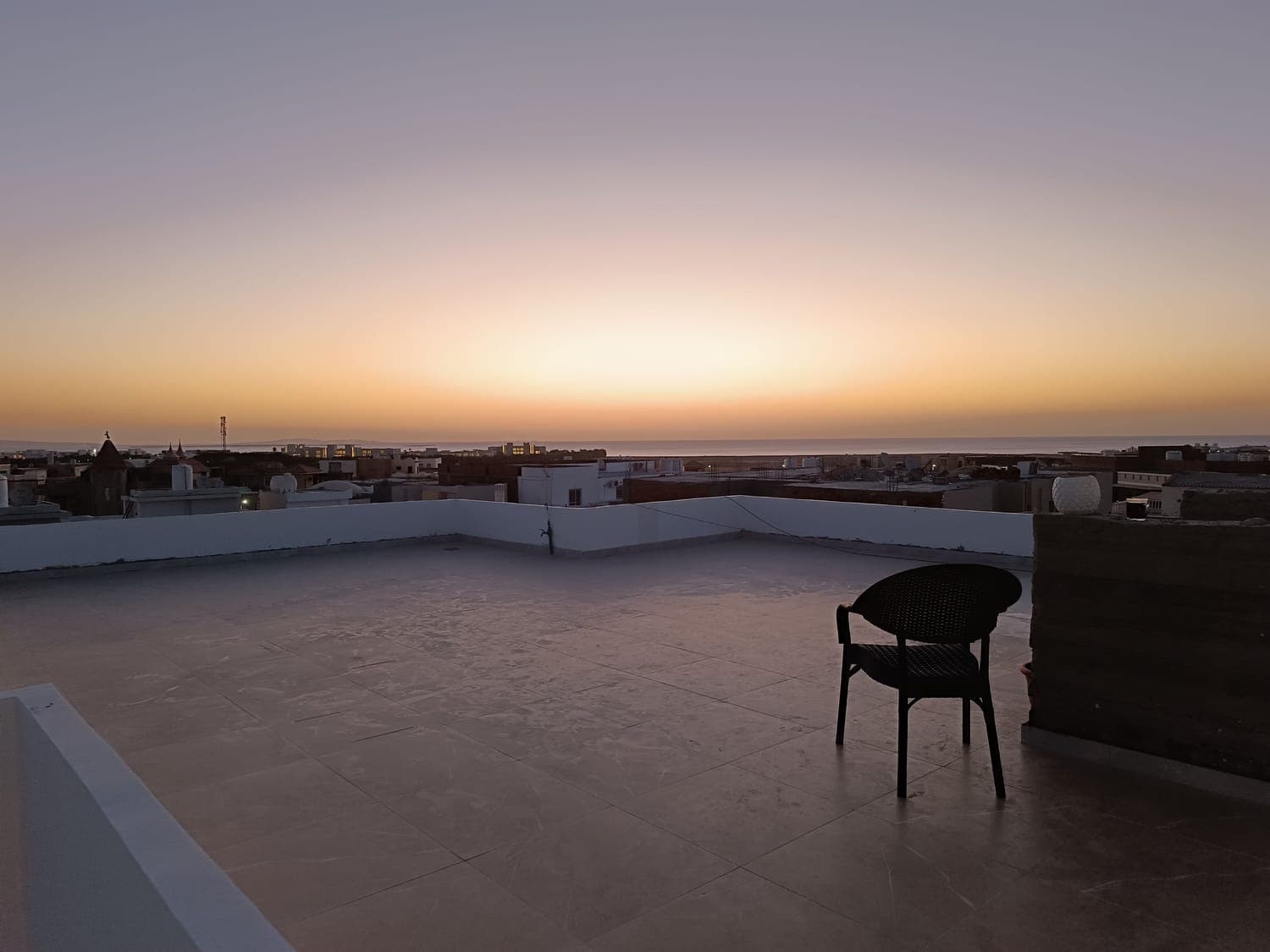 Sunrise over the sea. Sunset over the desert.
